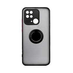 Case with Support Ring for Xiaomi Redmi 10C 4G/Poco C40 Smoked Black Case with Support Ring for Xiaomi Redmi 10C 4G/Poco C40 Smoked Black